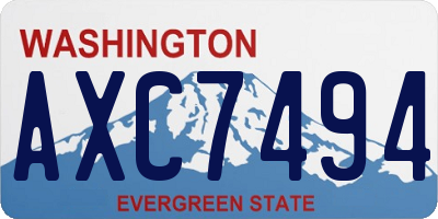 WA license plate AXC7494
