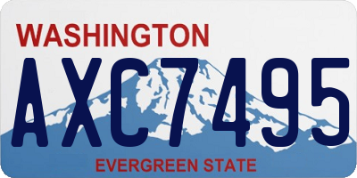 WA license plate AXC7495