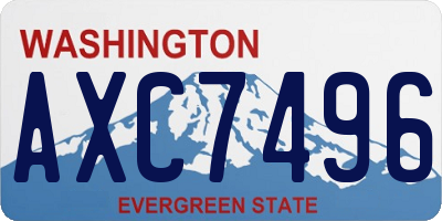 WA license plate AXC7496