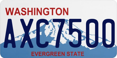 WA license plate AXC7500