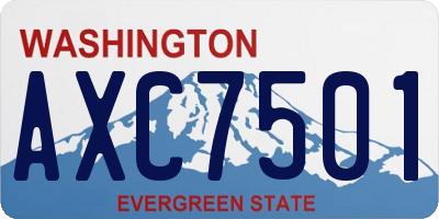 WA license plate AXC7501