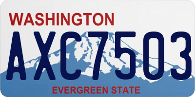 WA license plate AXC7503