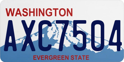 WA license plate AXC7504