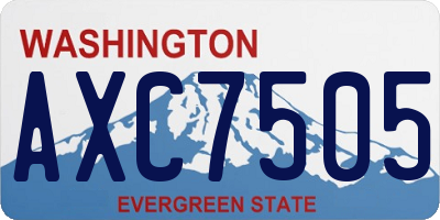 WA license plate AXC7505