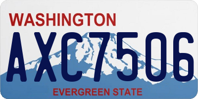 WA license plate AXC7506