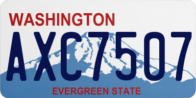 WA license plate AXC7507