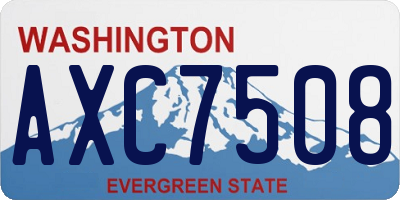WA license plate AXC7508