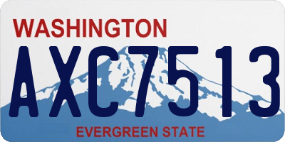 WA license plate AXC7513
