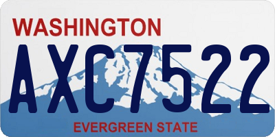 WA license plate AXC7522