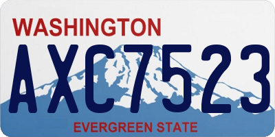 WA license plate AXC7523