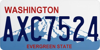 WA license plate AXC7524