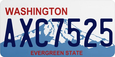 WA license plate AXC7525