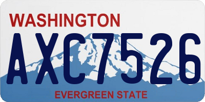WA license plate AXC7526