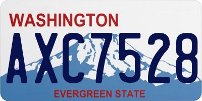 WA license plate AXC7528