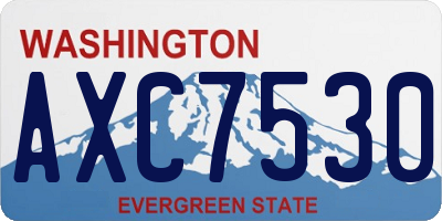 WA license plate AXC7530
