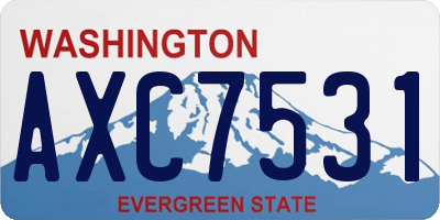 WA license plate AXC7531