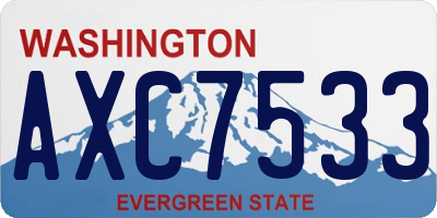 WA license plate AXC7533