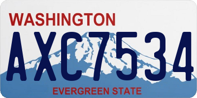 WA license plate AXC7534
