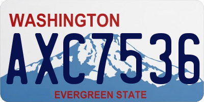 WA license plate AXC7536
