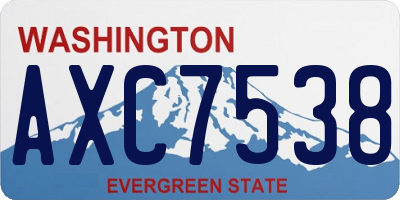 WA license plate AXC7538