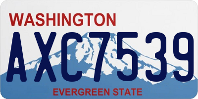 WA license plate AXC7539