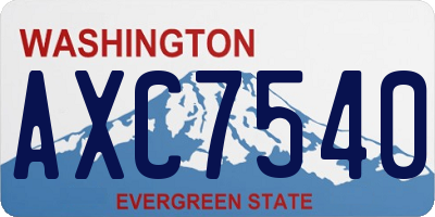 WA license plate AXC7540