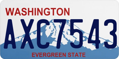 WA license plate AXC7543