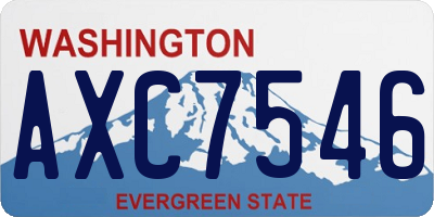 WA license plate AXC7546