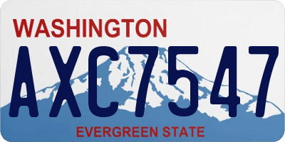 WA license plate AXC7547