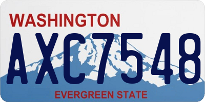 WA license plate AXC7548