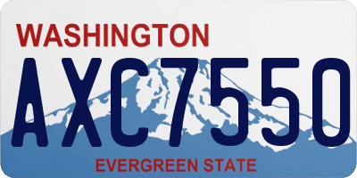 WA license plate AXC7550