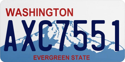 WA license plate AXC7551