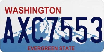 WA license plate AXC7553
