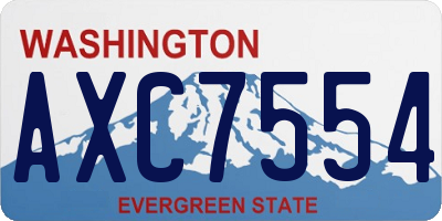 WA license plate AXC7554