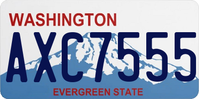 WA license plate AXC7555