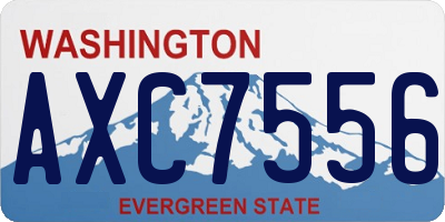 WA license plate AXC7556