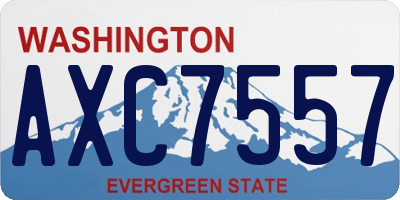 WA license plate AXC7557