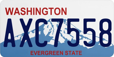 WA license plate AXC7558