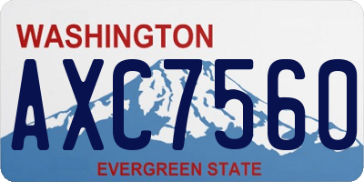 WA license plate AXC7560