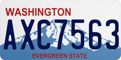 WA license plate AXC7563