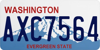 WA license plate AXC7564