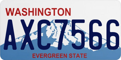 WA license plate AXC7566