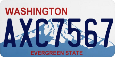WA license plate AXC7567