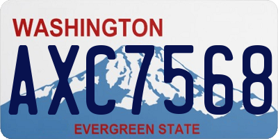 WA license plate AXC7568