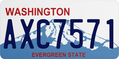 WA license plate AXC7571