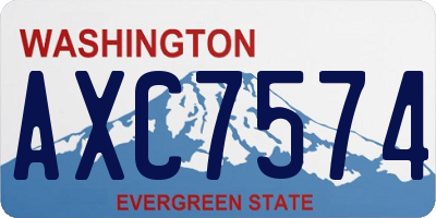 WA license plate AXC7574