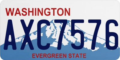 WA license plate AXC7576