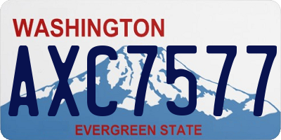 WA license plate AXC7577