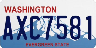 WA license plate AXC7581