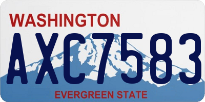 WA license plate AXC7583
